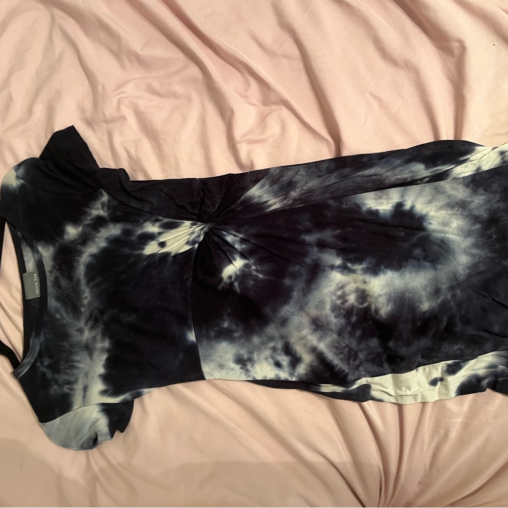 Dark blue tie-dye dress